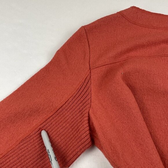 Orvis Wool Cardigan Sweater Women’s M Button Front Pockets Round Neck Dark Pink - Picture 10 of 11